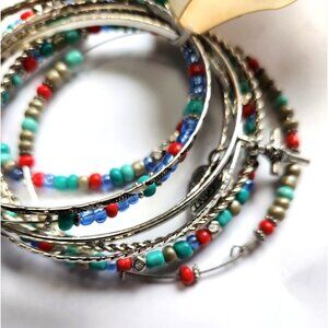 Beaded Bangle Bracelet Set charms Sonoma Multicolor southwest womens jewelry